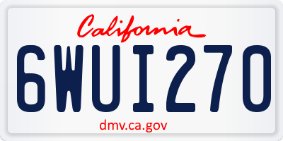 CA license plate 6WUI270