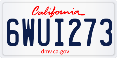 CA license plate 6WUI273