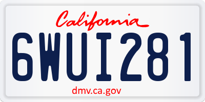 CA license plate 6WUI281