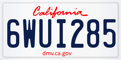CA license plate 6WUI285