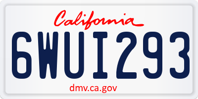 CA license plate 6WUI293