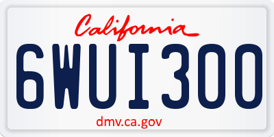 CA license plate 6WUI300
