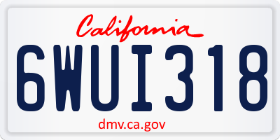 CA license plate 6WUI318