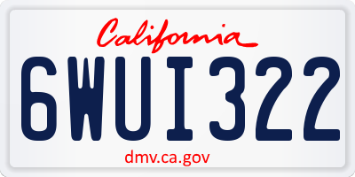 CA license plate 6WUI322