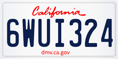 CA license plate 6WUI324