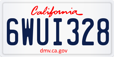CA license plate 6WUI328