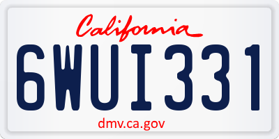 CA license plate 6WUI331