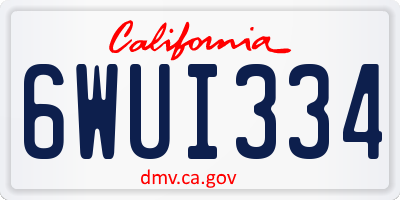 CA license plate 6WUI334