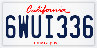 CA license plate 6WUI336