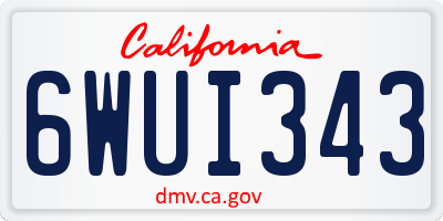 CA license plate 6WUI343