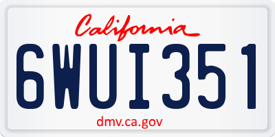 CA license plate 6WUI351