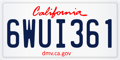 CA license plate 6WUI361