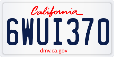 CA license plate 6WUI370