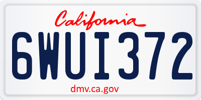 CA license plate 6WUI372