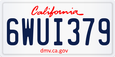 CA license plate 6WUI379