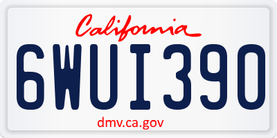 CA license plate 6WUI390
