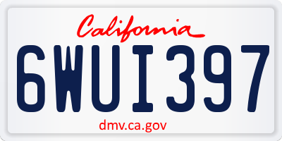 CA license plate 6WUI397