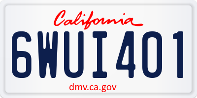 CA license plate 6WUI401