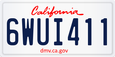 CA license plate 6WUI411