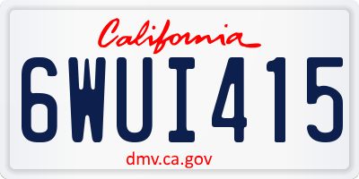 CA license plate 6WUI415