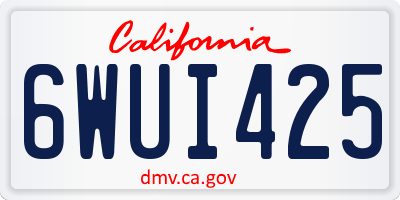 CA license plate 6WUI425