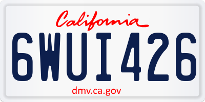 CA license plate 6WUI426