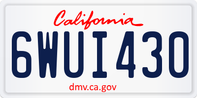 CA license plate 6WUI430