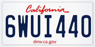 CA license plate 6WUI440