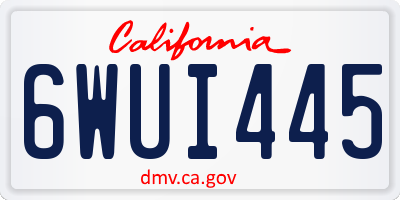CA license plate 6WUI445