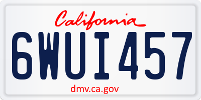 CA license plate 6WUI457