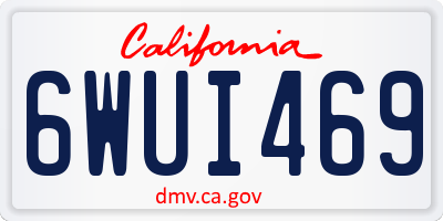 CA license plate 6WUI469