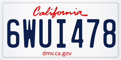 CA license plate 6WUI478