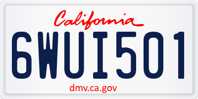 CA license plate 6WUI501