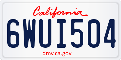 CA license plate 6WUI504