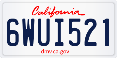 CA license plate 6WUI521