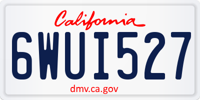 CA license plate 6WUI527