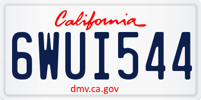 CA license plate 6WUI544