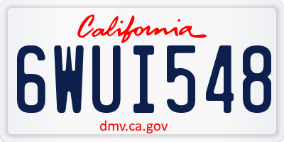 CA license plate 6WUI548