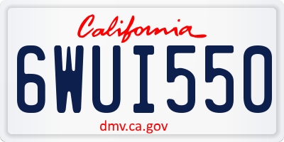 CA license plate 6WUI550