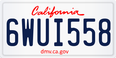 CA license plate 6WUI558
