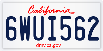 CA license plate 6WUI562