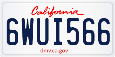 CA license plate 6WUI566