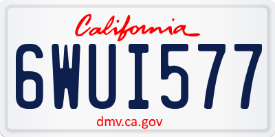 CA license plate 6WUI577