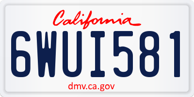 CA license plate 6WUI581