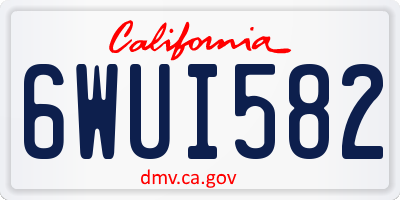 CA license plate 6WUI582