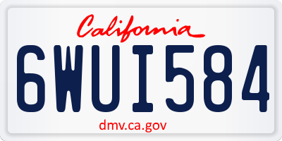 CA license plate 6WUI584
