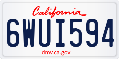 CA license plate 6WUI594