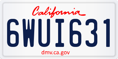CA license plate 6WUI631