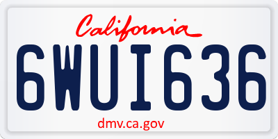 CA license plate 6WUI636