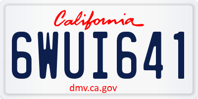 CA license plate 6WUI641